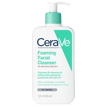 CeraVe Foaming Facial Cleanser, Daily Face Wash for Oily Skin with Hyaluronic Acid