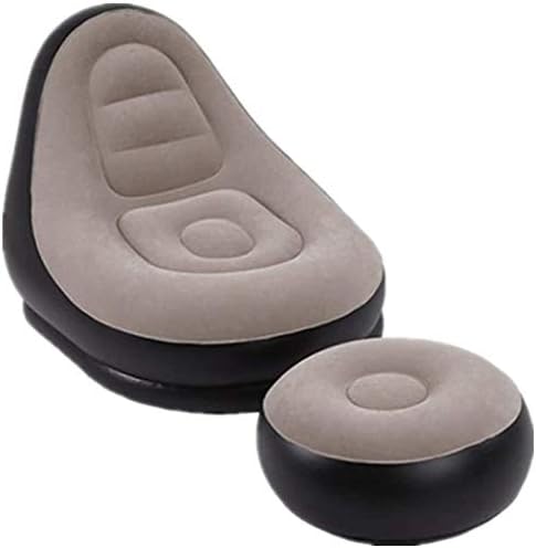 Thickened Flocking Inflatable Sofa, Lazy Sofa Bed Footstool Set