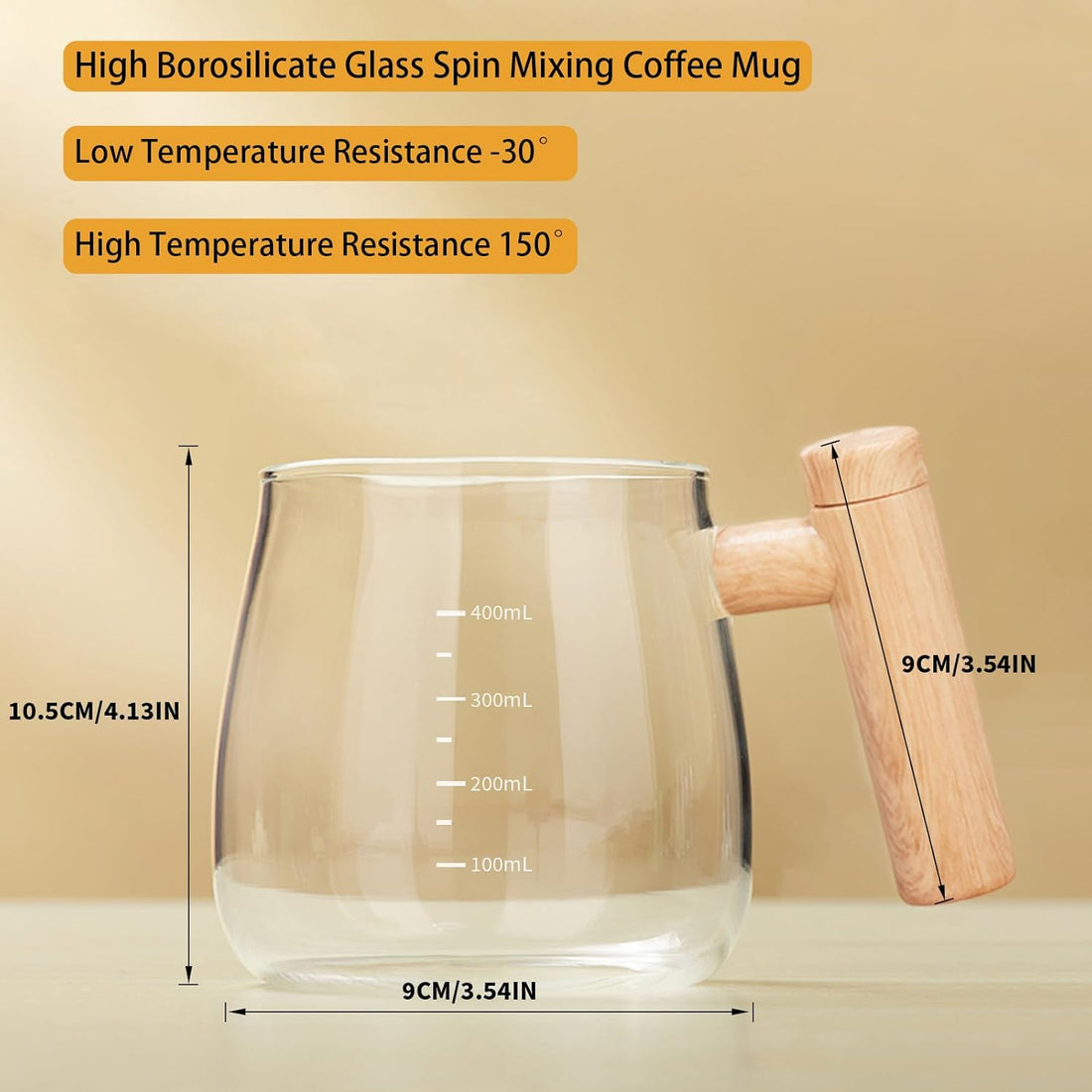 Self Stirring Mug, 400ML Self Stirring