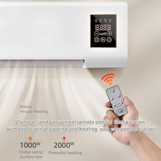 Portable Air Conditioner - 2025 New Wall Mounted Wireless Mini Cooling Unit Fan - USB Rechargeable - No Drilling Installation - Instant Cooling Table Fan - for Bedroom Kitchen Office