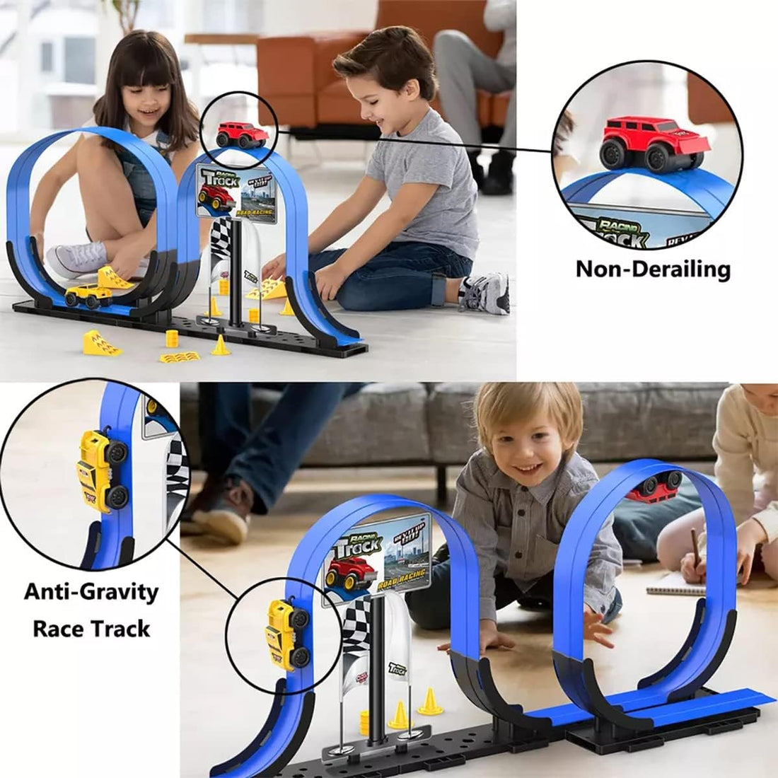 Track Racing Car, Magnetic Stunt Car, Anti-Gravity Roller Coaster