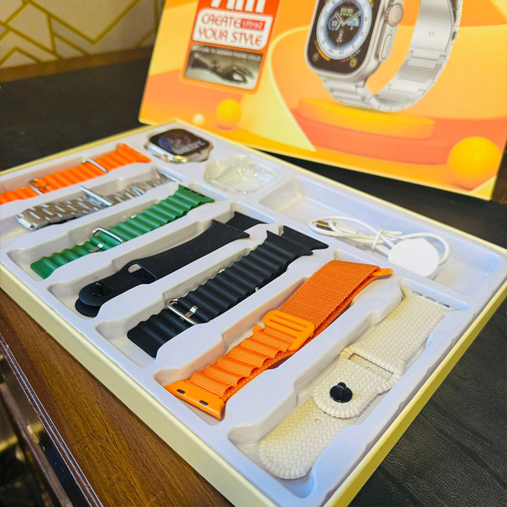 H60 Ultra 2 Smart Watch | 7 in 1 Straps | 2.1″ HD Display Screen | Health Rate Monitor